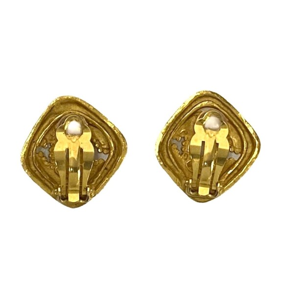 CHANEL Gold Logo Earrings
